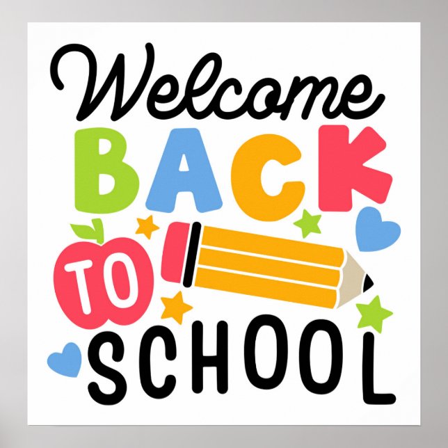 Poster Colorful Welcome Back to School Design (Frente)