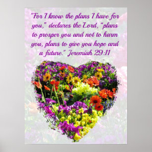 POSTER COLORFUL WILDFLOWER JEREMIAH 29:11 ORIGINAL