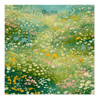 Póster Colorful Wildflower Meadows