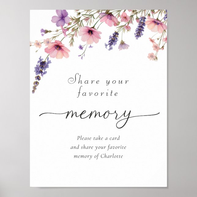 Poster Colorful Wildflower "Share your favorite memory" (Frente)