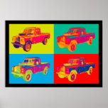 Poster Colorida 1971 Land Rover Pickup Pop Art<br><div class="desc">Colorida imagem da pop de arte moderna do Land Rover 1971.</div>