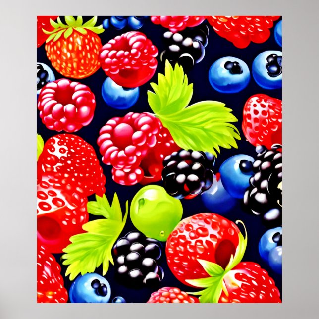 Poster Colorida Berry Medley Design (Frente)