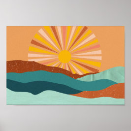 Poster Colorida Colorida do Groovy Psíquico Retroa