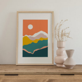 Poster Colorida Colorida do Groovy Psíquico Retroa