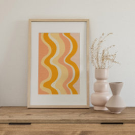 Poster Colorida Colorida do Groovy Psíquico Retroa