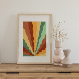 Poster Colorida Colorida do Groovy Psíquico Retroa