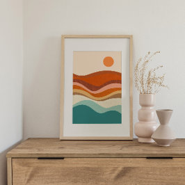 Poster Colorida Colorida do Groovy Psíquico Retroa