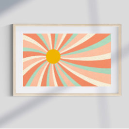 Poster Colorida Colorida do Groovy Psíquico Retroa