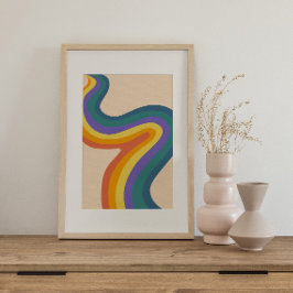 Poster Colorida Colorida do Groovy Psíquico Retroa