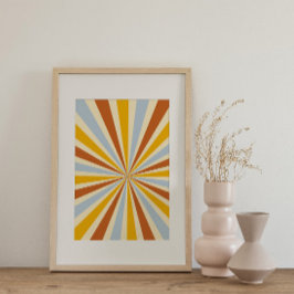 Poster Colorida Colorida do Groovy Psíquico Retroa