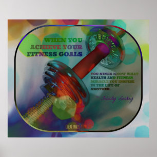 Poster Colorida de Gym com Pesos 006