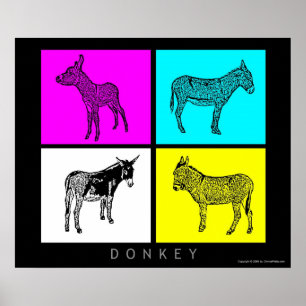 Póster Colorida Donkeys