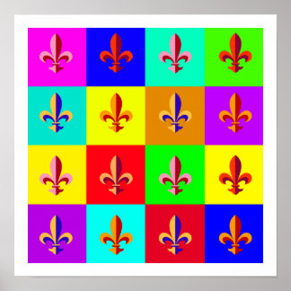 Póster Colorida Fleur-de-lis