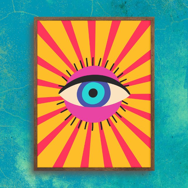 Poster Colorida Funky Mau Eye (Criador carregado)