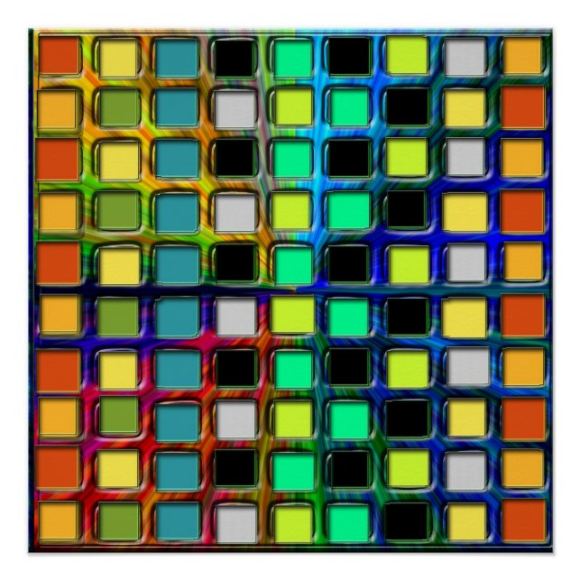 Póster Colorida Grid Tilada por Shirley Taylor (Frente)