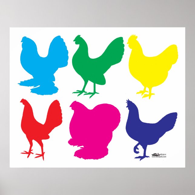 Póster Colorida Hens (Frente)