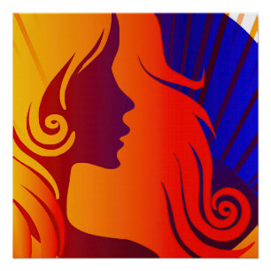 Póster Colorida Hippie BOHO Mulher