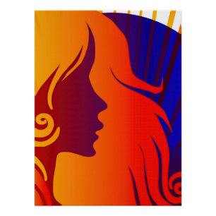 Póster Colorida Hippie BOHO Mulher