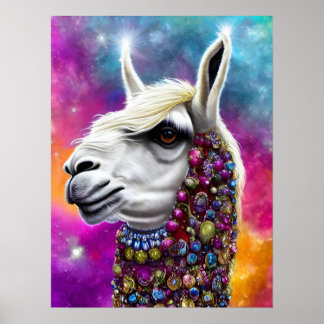 Poster Colorida Jeweled Llama
