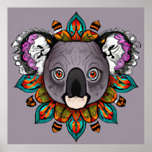Colorida Koala Mandala Única e Interessante