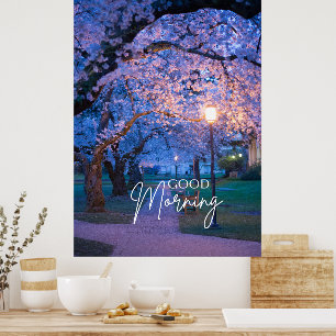 Poster Colorida Moderna Flores de Fotografias Bom dia