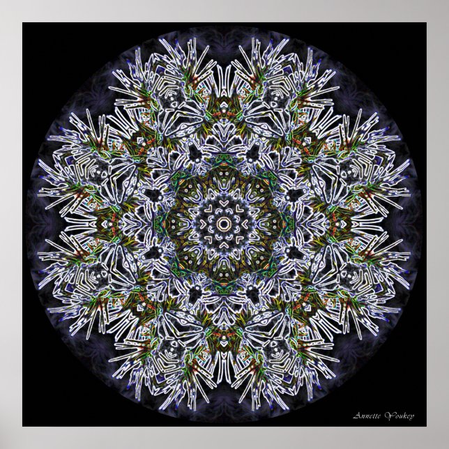 Poster Colorida Snowflake Mandala (Frente)