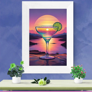 Póster Colorida Sunset Margarita