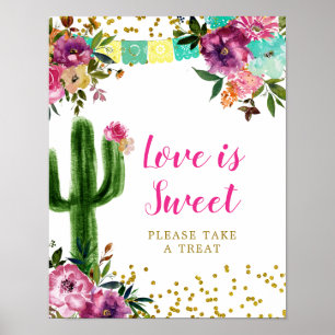 Poster Colorida Taco Mexicano Sobre Amor É Doce