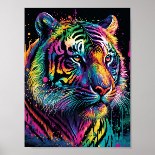 Poster Colorida Tiger (Frente)