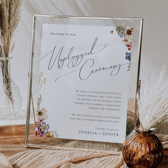 Poster Colorida Wildflower | Cerimônia desplugada (Criador carregado)