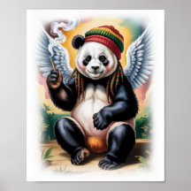 Colorido Anjo Panda Rasta em um Branco