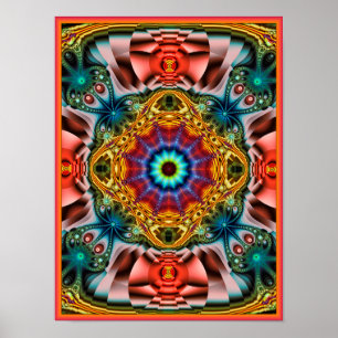Poster Colorido caleidoscópio psicodélico