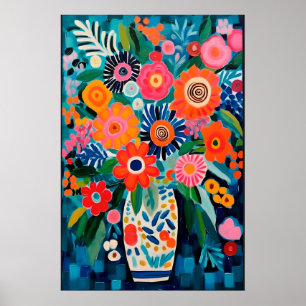 Poster Colorido CARTAZ INSPIRADO EM MATISSE DE FLORES – Ú
