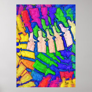 Poster colorido da arte da espinha