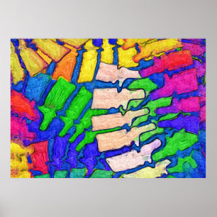 Poster colorido da arte da espinha (horizontal)