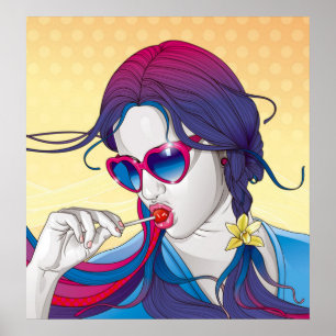 Poster colorido da menina