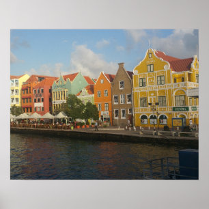 Poster colorido de Willemstad Curaçau