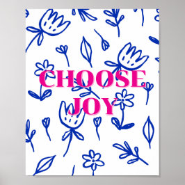 Poster Colorido design floral, Escolha o Cartaz Alegria 