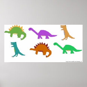 Poster colorido dos dinossauros