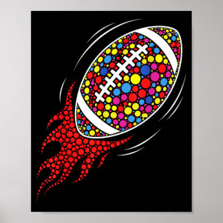 Poster Colorido Futebol Divertido com Pontos Coloridos