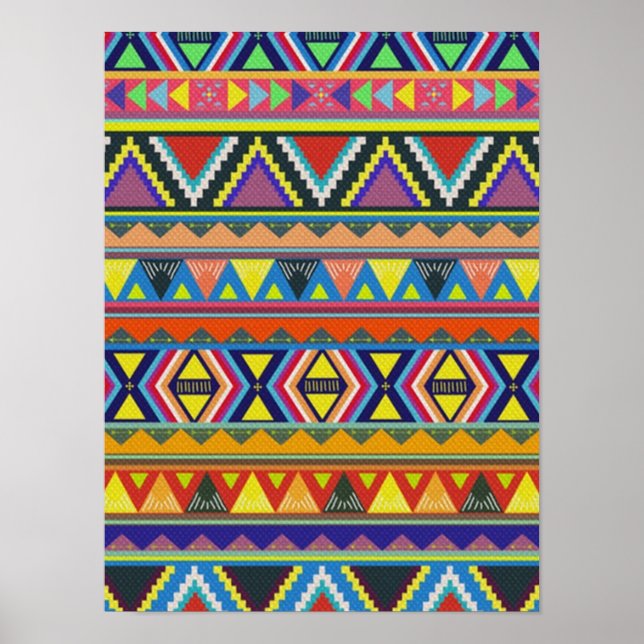 Poster Colorido Oeste Americano Nativo (Frente)