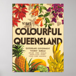 Poster Colorido Queensland, Austrália