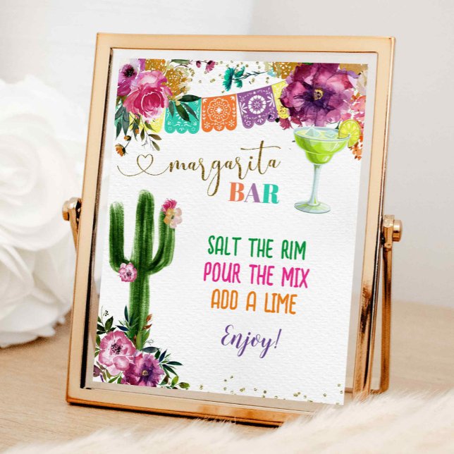 Poster Colorido Sinal de Bar Margarita Mexicano (Criador carregado)
