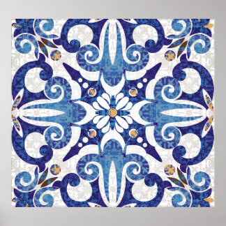 Poster Colorido Turco: Padrão Oriental Vintage