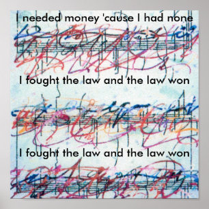 Póster Colorido Watercolor - "Eu lutei contra a lei" - fo