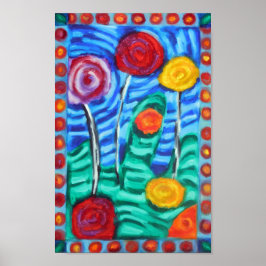 Poster Coloridos, Árvores Whimsical