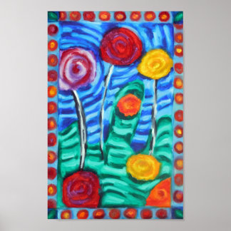 Poster Coloridos, Árvores Whimsical