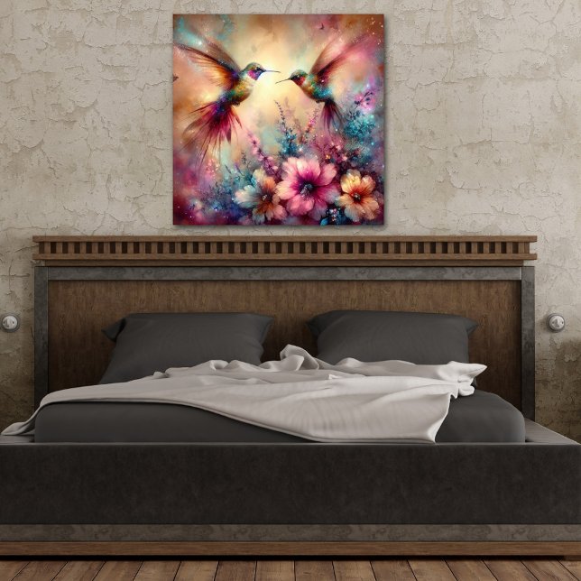 Poster Coloridos De Aves Humedeiras Na Aquarela Do Jardim (Criador carregado)