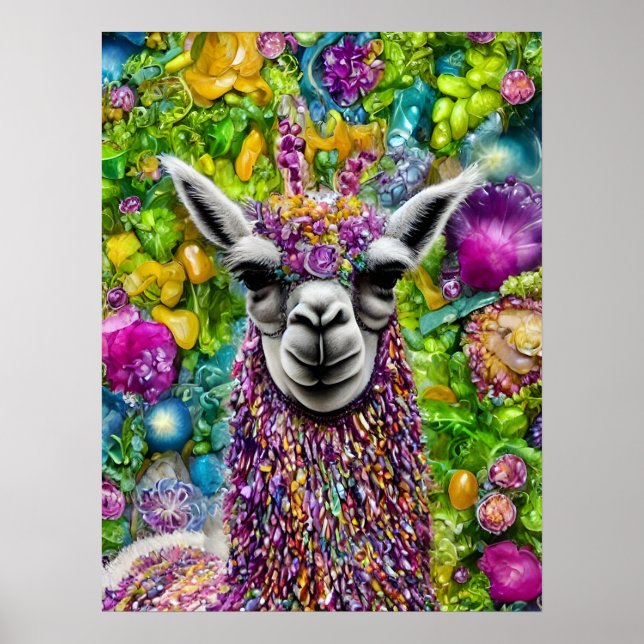 Poster Colorir Llama (Frente)
