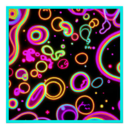Póster Colorir Padrões Neon Circle Art Design